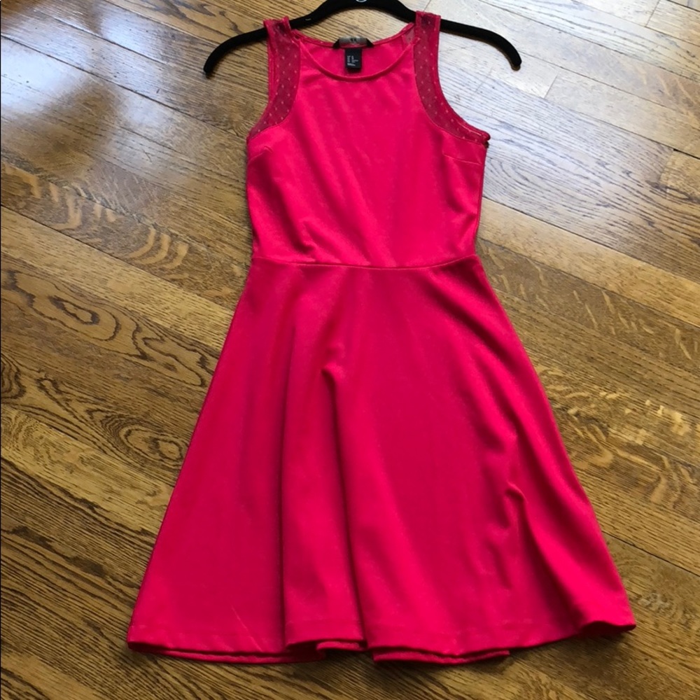 H&M Magenta Fit-And-Flair Party Dress
